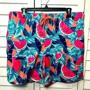 George Tropical Watermelon Swim Trunks Size Large